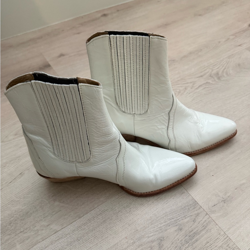Free People Cream Ankle Booties